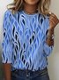 Women's Long Sleeve Tee T-shirt Spring/Fall Abstract Jersey Crew Neck Daily Going Out Casual Top