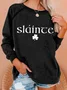 Women's Shamrock Text Letters Crew Neck Casual Spring/Fall Long Sleeve Sweatshirt