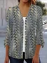 Women's Spring/Fall Outerwear Casual Abstract Jersey Shawl Jacket