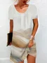 Women's Short Sleeve Summer Abstract Jersey Dress Crew Neck Daily Going Out Casual Mini H-Line TUNIC