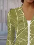 Women's Spring/Fall Outerwear Casual Leaf Floral Jersey Shawl Jacket