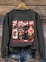 Women's Crew Neck Cat Casual Spring/Fall Long Sleeve Sweatshirt