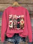 Women's Crew Neck Cat Casual Spring/Fall Long Sleeve Sweatshirt