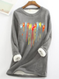 Women's Crew Neck Text Letters Casual Spring/Fall Long Sleeve Sweatshirt