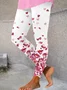 Women's Valentine Day Cute Heart Print Stretch Legging