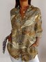 Women's Long Sleeve Shirt Spring/Fall Animal Shirt Collar Daily Going Out Vintage Top