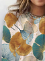 Women's Long Sleeve Floral Tee T-shirt Spring/Fall Leaf Jersey Crew Neck Daily Going Out Casual Top