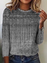 Women's Long Sleeve Tee T-shirt Spring/Fall Ethnic Jersey Crew Neck Daily Going Out Casual Top