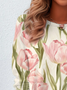 Women's Long Sleeve Tee T-shirt Spring/Fall Floral Jersey Crew Neck Daily Going Out Casual Top