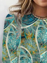 Women's Long Sleeve Tee T-shirt Spring/Fall Geometric Jersey Crew Neck Daily Going Out Casual Top