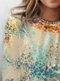 Women's Long Sleeve Tee T-shirt Spring/Fall Abstract Jersey Crew Neck Daily Going Out Casual Top