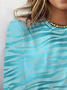 Women's Long Sleeve Tee T-shirt Spring/Fall Geometric Jersey Crew Neck Daily Going Out Casual Top