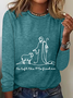 Women's Long Sleeve Blouse Spring/Fall Text Letters Crew Neck Daily Going Out Casual Top