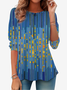 Women's Long Sleeve Tee T-shirt Spring/Fall Geometric Jersey Crew Neck Daily Going Out Casual Top