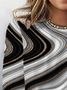 Women's Long Sleeve Tee T-shirt Spring/Fall Geometric Jersey Crew Neck Daily Going Out Casual Top