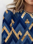 Women's Long Sleeve Tee T-shirt Spring/Fall Geometric Jersey Crew Neck Daily Going Out Casual Top