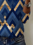 Women's Long Sleeve Tee T-shirt Spring/Fall Geometric Jersey Crew Neck Daily Going Out Casual Top