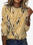 Women's Long Sleeve Tee T-shirt Spring/Fall Abstract Jersey Crew Neck Daily Going Out Casual Top
