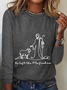 Women's Long Sleeve Blouse Spring/Fall Text Letters Crew Neck Daily Going Out Casual Top