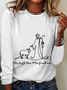 Women's Long Sleeve Blouse Spring/Fall Text Letters Crew Neck Daily Going Out Casual Top