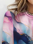 Women's Long Sleeve Tee T-shirt Spring/Fall Abstract Jersey Crew Neck Daily Going Out Casual Top