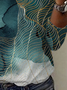 Women's Long Sleeve Tee T-shirt Spring/Fall Geometric Jersey Crew Neck Daily Going Out Casual Top