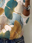 Women's Long Sleeve Floral Tee T-shirt Spring/Fall Leaf Jersey Crew Neck Daily Going Out Casual Top