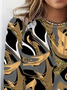 Women's Long Sleeve Tee T-shirt Spring/Fall Geometric Jersey Crew Neck Daily Going Out Casual Top