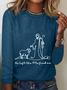 Women's Long Sleeve Blouse Spring/Fall Text Letters Crew Neck Daily Going Out Casual Top