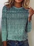 Women's Long Sleeve Tee T-shirt Spring/Fall Ethnic Jersey Crew Neck Daily Going Out Casual Top