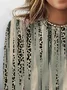 Women's Long Sleeve Tee T-shirt Spring/Fall Leopard Jersey Crew Neck Daily Going Out Casual Top