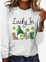 Women's St Patricks Day Long Sleeve Crew Neck T-Shirts