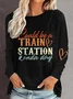 Women's Crew Neck Text Letters Casual Spring/Fall Long Sleeve Sweatshirt