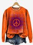Women's Crew Neck Geometric Casual Spring/Fall Long Sleeve Sweatshirt