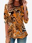 Women's Long Sleeve Tee T-shirt Spring/Fall Abstract Jersey Crew Neck Daily Going Out Casual Top