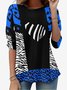 Women's Long Sleeve Tee T-shirt Spring/Fall Leopard Jersey Crew Neck Daily Going Out Casual Top