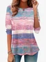 Women's Long Sleeve Tee T-shirt Spring/Fall Color Block Printing Jersey Crew Neck Daily Going Out Vintage Top