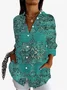 Women's Long Sleeve Shirt Spring/Fall Ethnic Shirt Collar Vacation Going Out Casual Top