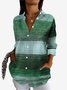 Women's Long Sleeve Shirt Spring/Fall Abstract Shirt Collar Vacation Going Out Casual Top
