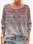 Women's Floral Long Sleeve Tee T-shirt Crew Neck Casual Spring/Fall Vintage Top