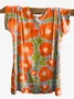 Women's Short Sleeve Tee T-shirt Summer Floral Jersey V Neck Holiday Going Out Casual Top