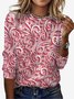 Women's Leaf Long Sleeve Floral Tee T-shirt Crew Neck Casual Spring/Fall Top