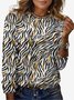 Women's Long Sleeve Tee T-shirt Spring/Fall Zebra Jersey Crew Neck Daily Going Out Casual Top