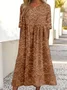 Women's Half Sleeve Summer 3D Floral Dress Crew Neck Daily Going Out Vintage Maxi A-Line Shirt Dress