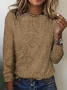 Women Plaid Long Sleeve Tee T-shirt Crew Neck Vintage Spring/Fall Top