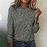 Women Plaid Long Sleeve Tee T-shirt Crew Neck Vintage Spring/Fall Top