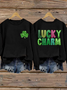 Women's Shamrock Crew Neck Casual Spring/Fall Long Sleeve Sweatshirt