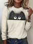 Women's Plaid Long Sleeve Tee T-shirt Crew Neck Vintage Spring/Fall Top