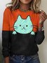 Women's Plaid Long Sleeve Tee T-shirt Crew Neck Vintage Spring/Fall Top