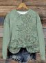 Women's Crew Neck Floral Casual Spring/Fall Long Sleeve Sweatshirt